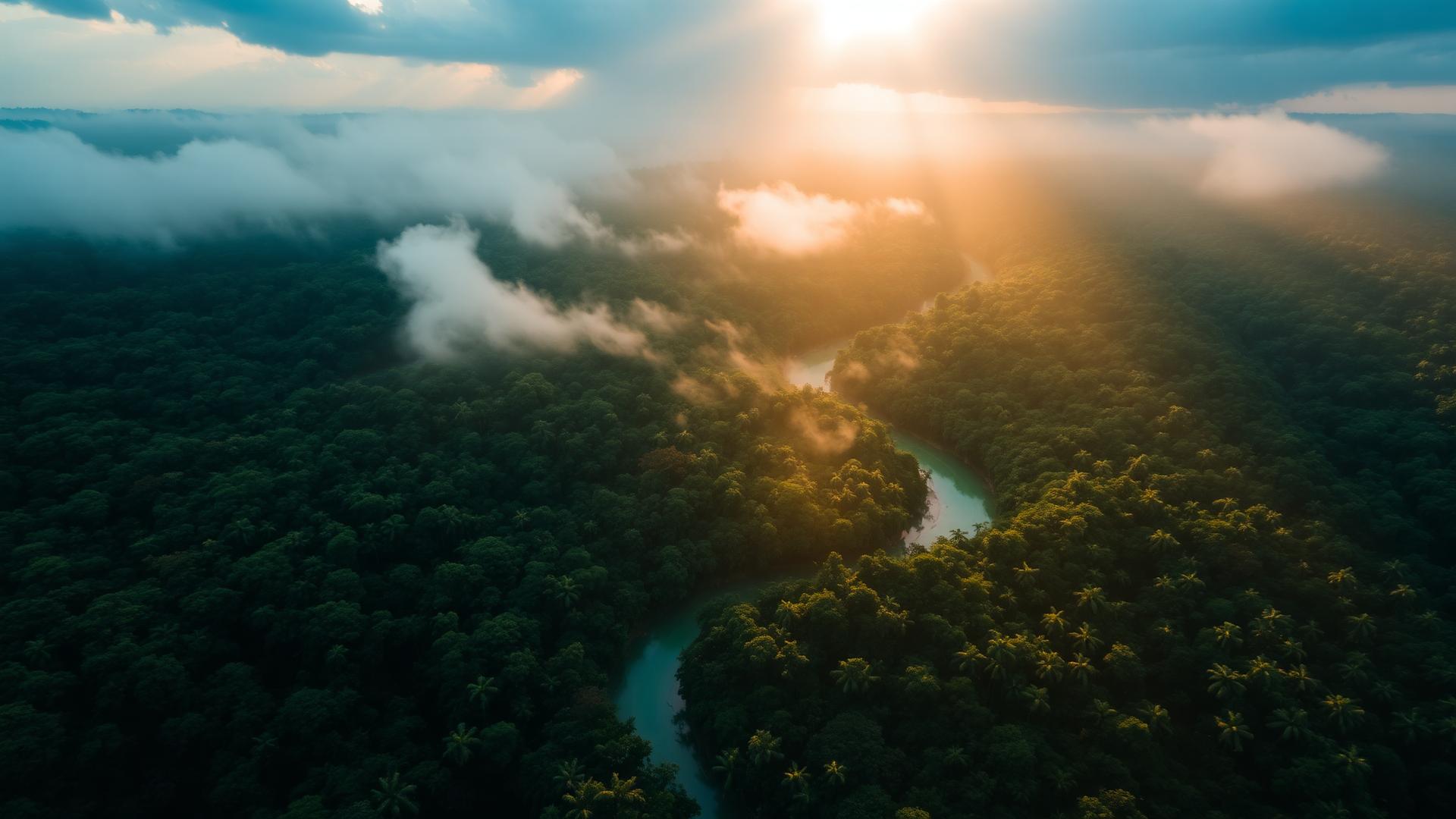 Vista aérea da floresta amazônica